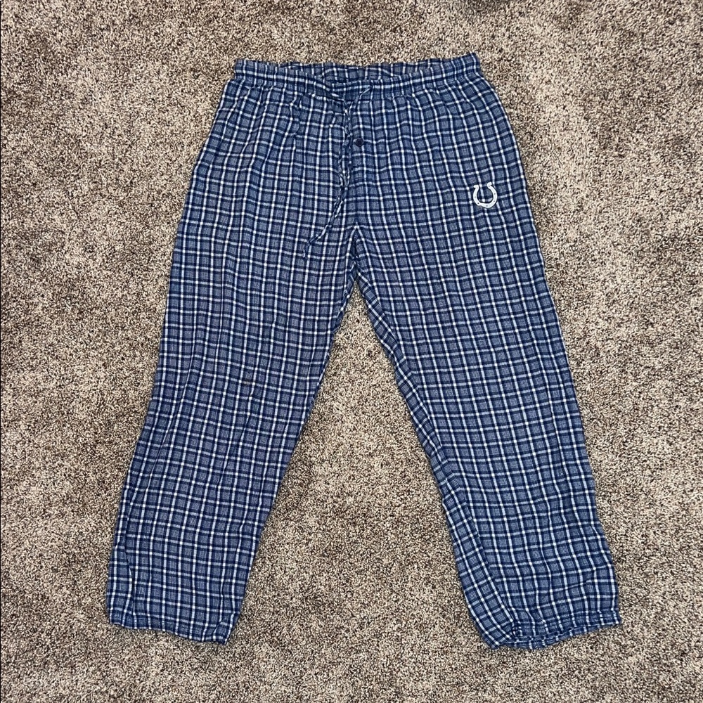 Women’s NFL Colts Blue and White Plaid Pajama Pants